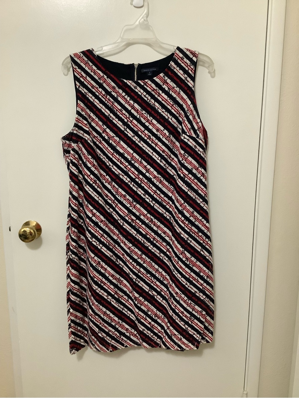 Tommy Hilfiger Diagonal Stripe Dress - Red, Navy, White